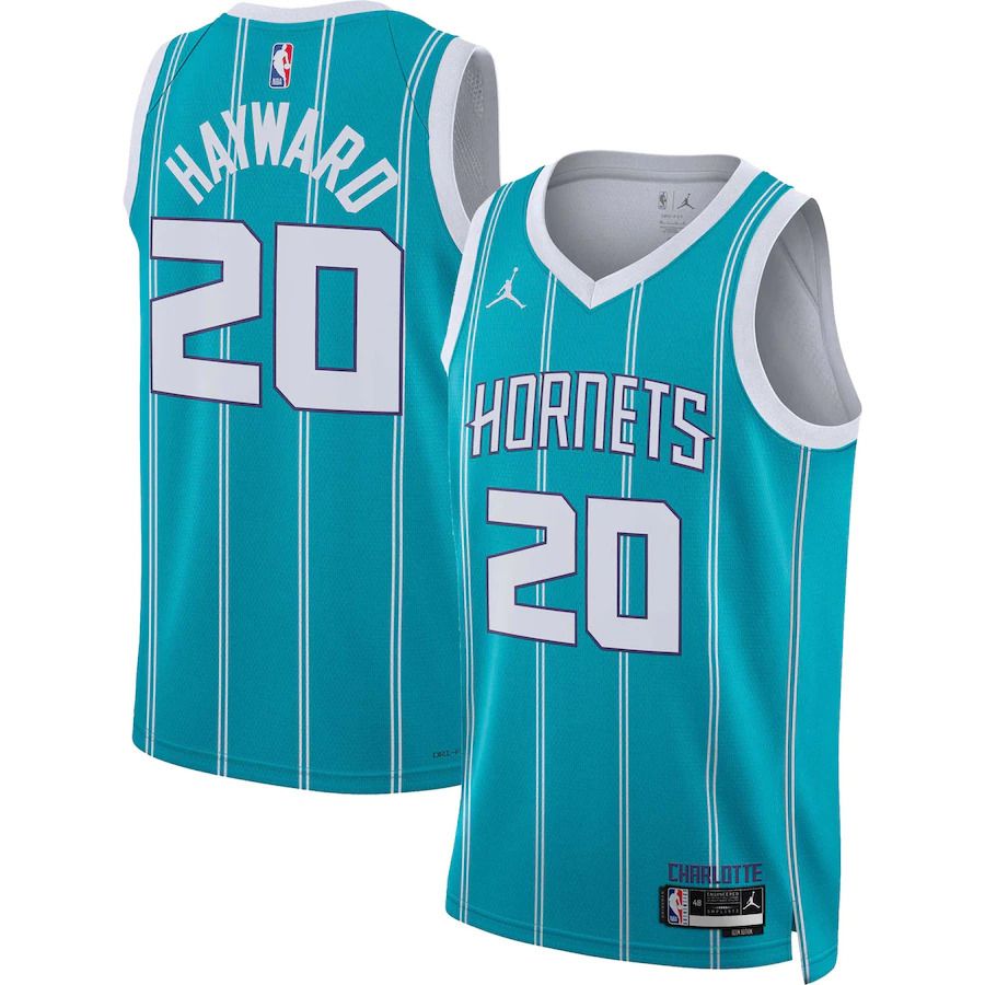 Men Charlotte Hornets 20 Gordon Hayward Nike Teal Icon Edition 2022-23 Swingman NBA Jersey